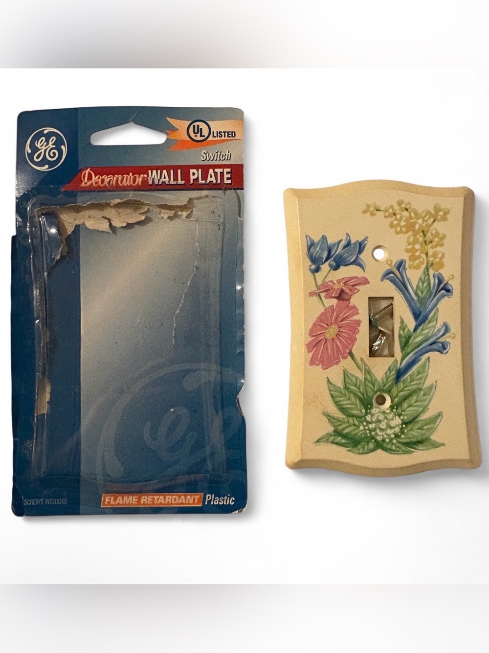 GE Vintage Floral Flowers Switch Wall Plate Covers NEW Dead stock